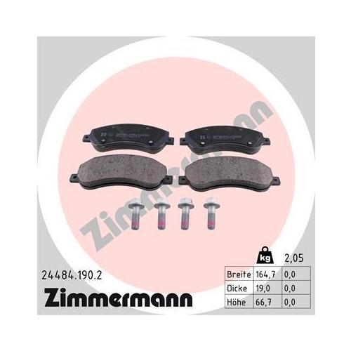 ZIMMERMANN Bremsbelagsatz, Scheibenbremse 24484.190.2