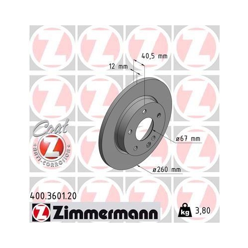 ZIMMERMANN Bremsscheibe COAT Z 400.3601.20