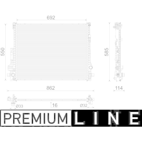 MAHLE K&uuml;hler, Motork&uuml;hlung BEHR *** PREMIUM LINE *** CR 2607 000P