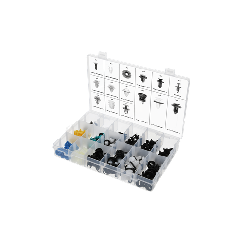 Befestigungsclip Sortiment, Tesla, 150-teilig SW Stahl S8014