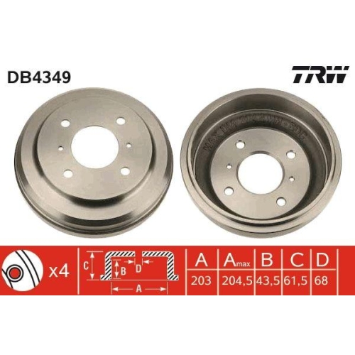 TRW Bremstrommel DB4349