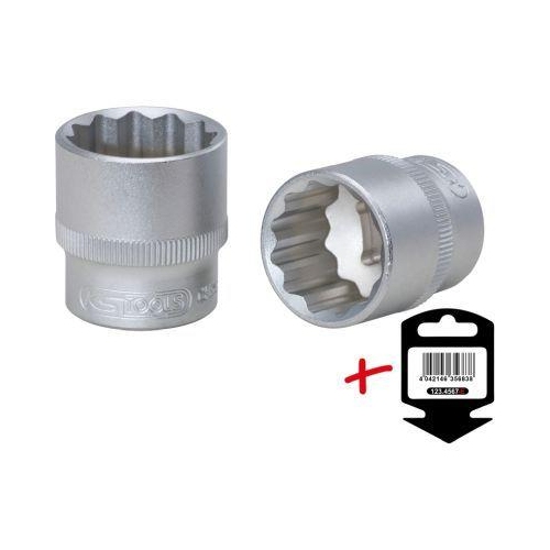 3/8 Zoll 12-kant-Stecknuss, 24mm auf H&auml;nger KS TOOLS 911.3998-E