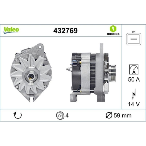 VALEO Generator VALEO ORIGINS - NEW O.E. TECHNOLOGIE 432769
