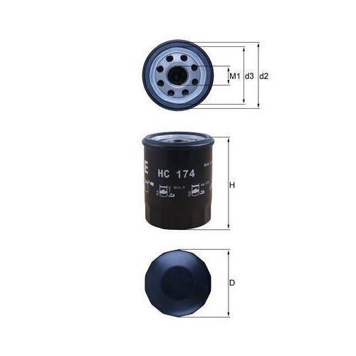 MAHLE Hydraulikfilter, Automatikgetriebe HC 174