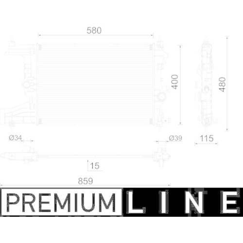 MAHLE K&uuml;hler, Motork&uuml;hlung BEHR *** PREMIUM LINE *** CR 2595 000P