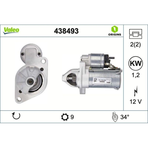 VALEO Starter VALEO ORIGINS - NEW O.E. TECHNOLOGIE 438493
