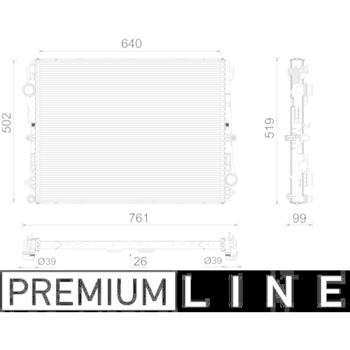 MAHLE Kühler, Motorkühlung BEHR *** PREMIUM LINE *** CR 2604 000P