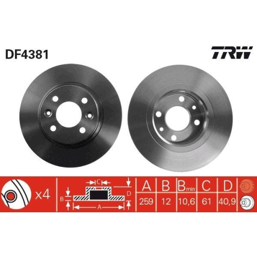 TRW Bremsscheibe DF4381
