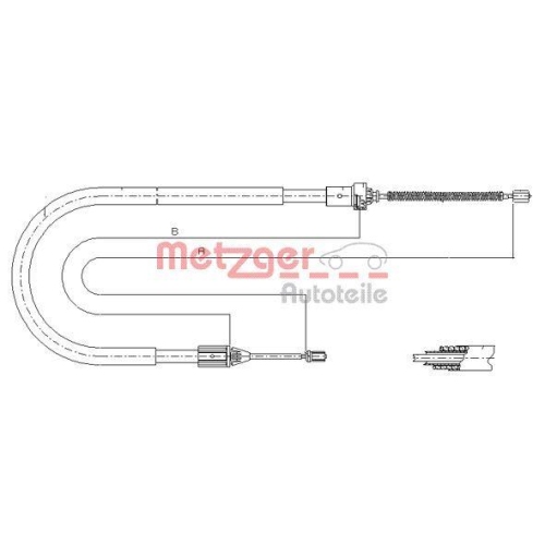 METZGER AUTOTEILE Seilzug, Feststellbremse 11.6584