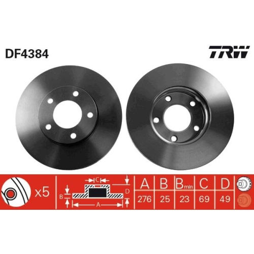 TRW Bremsscheibe DF4384