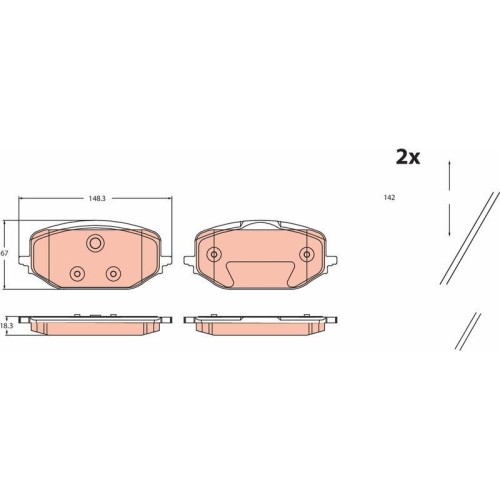 TRW Bremsbelagsatz, Scheibenbremse GDB2475