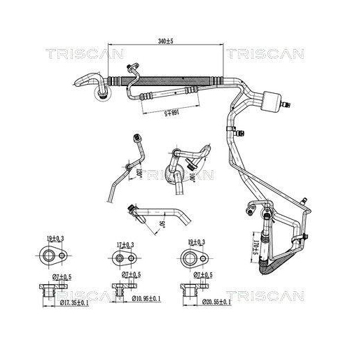 TRISCAN Hochdruck-/Niederdruckleitung, Klimaanlage 9010 28050