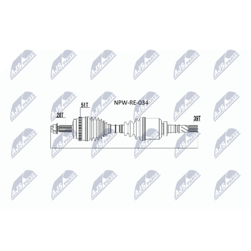 NTY Antriebswelle NPW-RE-034