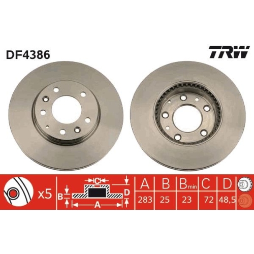 TRW Bremsscheibe DF4386