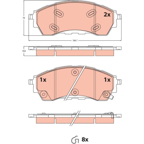 TRW Bremsbelagsatz, Scheibenbremse