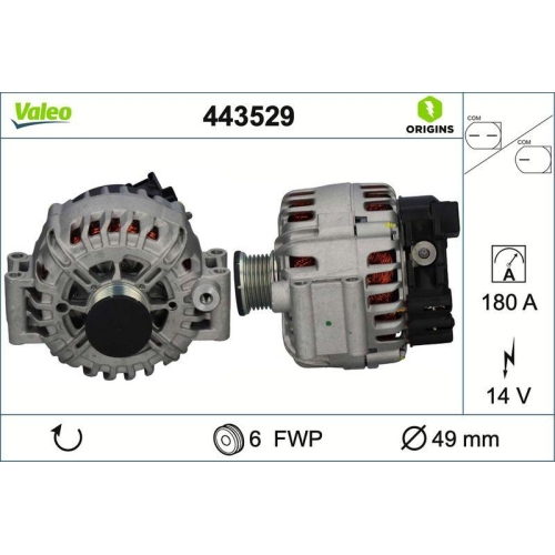 VALEO Generator VALEO ORIGINS - NEW O.E. TECHNOLOGIE 443529
