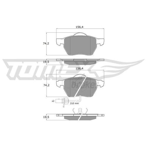 TOMEX Brakes Bremsbelagsatz, Scheibenbremse TX 13-13