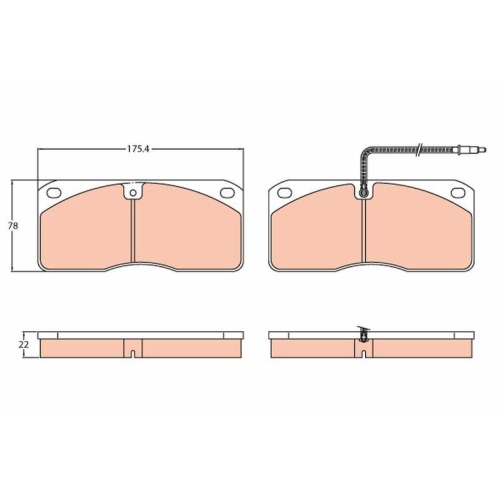 TRW Bremsbelagsatz, Scheibenbremse GDB5057