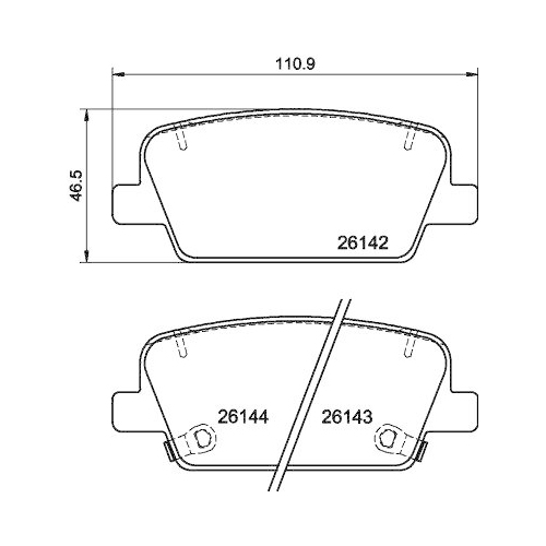 HELLA Bremsbelagsatz, Scheibenbremse 8DB 355 040-081