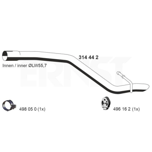 ERNST Abgasrohr 314442