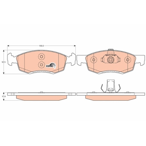TRW Bremsbelagsatz, Scheibenbremse COTEC GDB1749