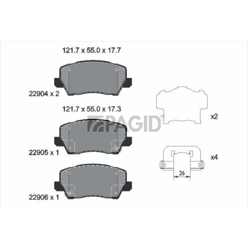 PAGID Bremsbelagsatz, Scheibenbremse T2766N