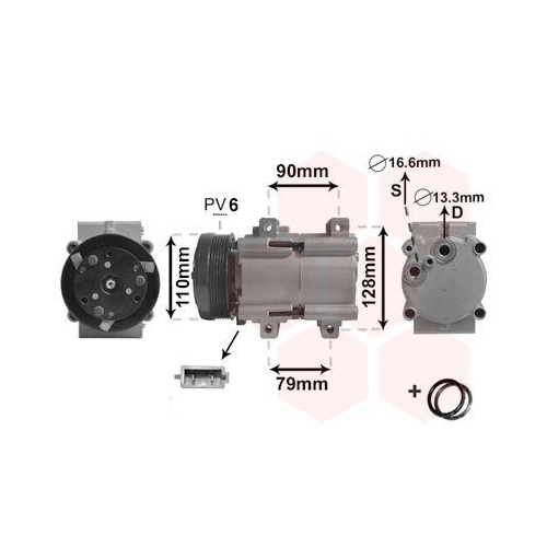 VAN WEZEL Kompressor, Klimaanlage *** IR PLUS ***