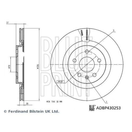 BLUE PRINT Bremsscheibe ADBP430253