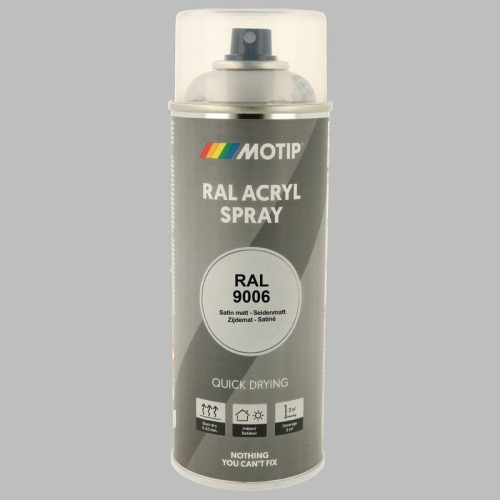 Lackspray Farbe schnell trocknend RAL 9006 weissalu. met. seidenmatt 400ml 07224