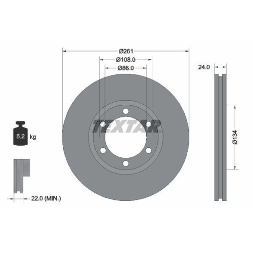 TEXTAR Bremsscheibe 92234700