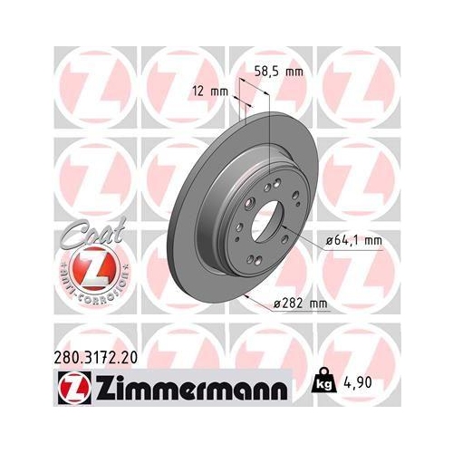 ZIMMERMANN Bremsscheibe COAT Z 280.3172.20