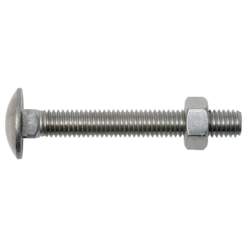 8 Schlossschrauben mit Mutter Flachrundkopf, Edelstahl A2, DIN 603 8 X 80 M.MU.