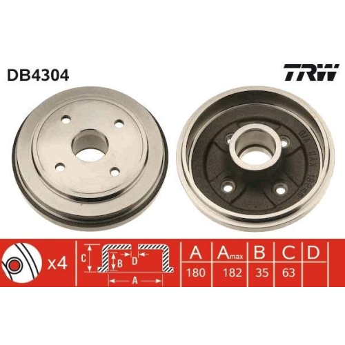 TRW Bremstrommel DB4304