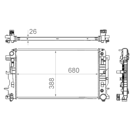 MAHLE Kühler, Motorkühlung BEHR CR 62 000S