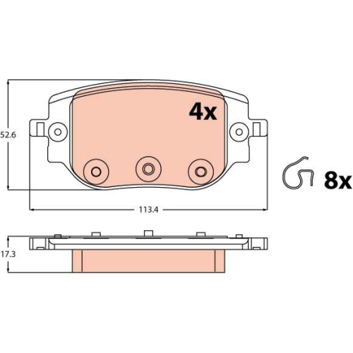 TRW Bremsbelagsatz, Scheibenbremse GDB2613