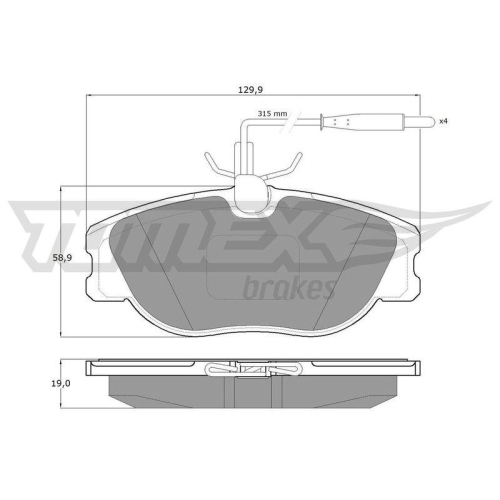 TOMEX Brakes Bremsbelagsatz, Scheibenbremse TX 12-442