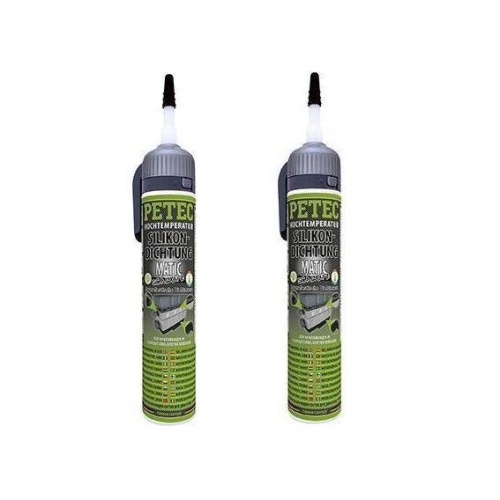 2x Petec 97720 Hochtemperatur-Silikondichtung MATIC schwarz 200ml
