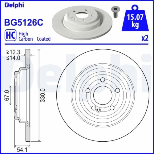 DELPHI Bremsscheibe BG5126C