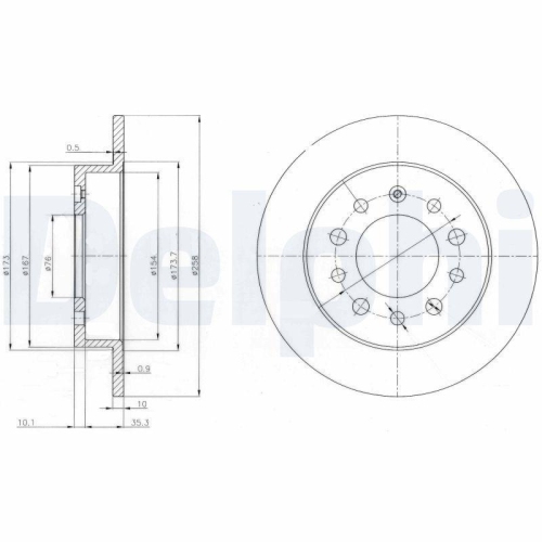 DELPHI Bremsscheibe BG3862