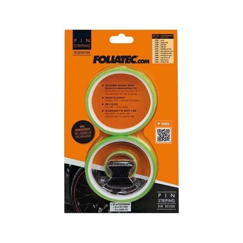 FOLIATEC PIN STRIPING DESIGN FELGEN STRIPES NEON GR&Uuml;N INKL. MONTAGETOOL 34395