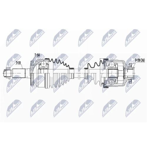 NTY Antriebswelle NPW-KA-380
