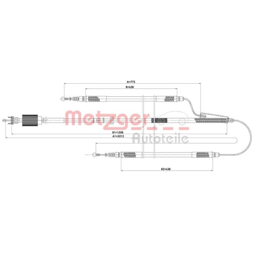 METZGER AUTOTEILE Seilzug, Feststellbremse 11.5845
