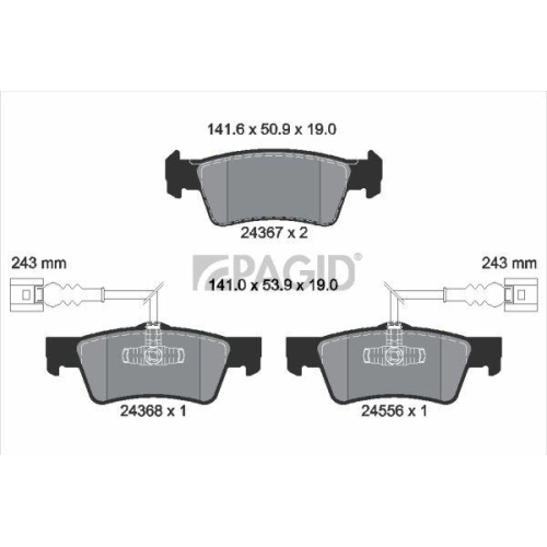 PAGID Bremsbelagsatz, Scheibenbremse T1609N