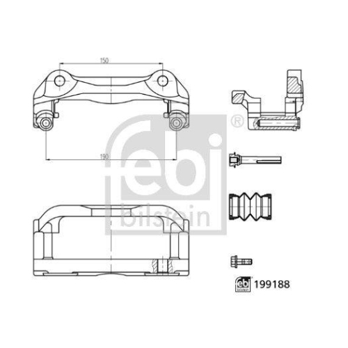 FEBI BILSTEIN Halter, Bremssattel 199188