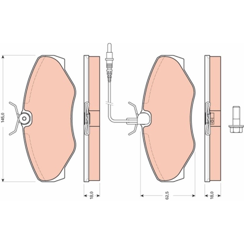 TRW Bremsbelagsatz, Scheibenbremse GDB1760