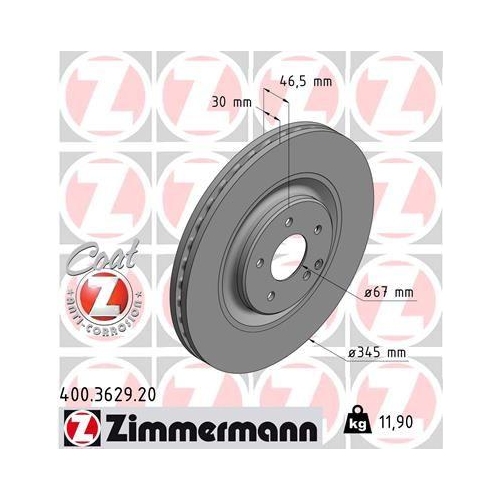 ZIMMERMANN Bremsscheibe COAT Z 400.3629.20