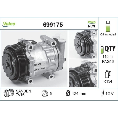 VALEO Kompressor, Klimaanlage VALEO CORE-FLEX 699175