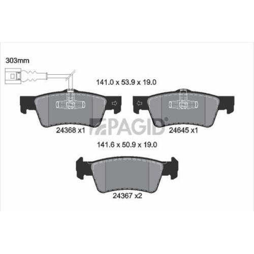 PAGID Bremsbelagsatz, Scheibenbremse T1758N