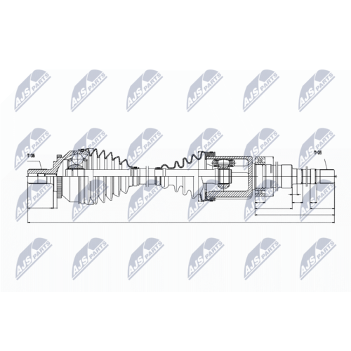 NTY Antriebswelle NPW-VV-020