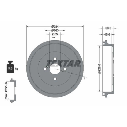 TEXTAR Bremstrommel 94040900
